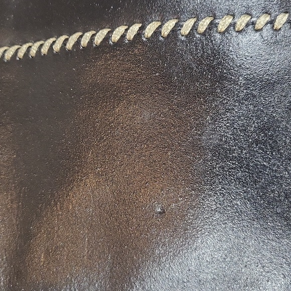 ANDREA VICCARO Black Vegan Leather (?) Thread Detail Top Zip Shoulder Bag - Picture 12 of 12